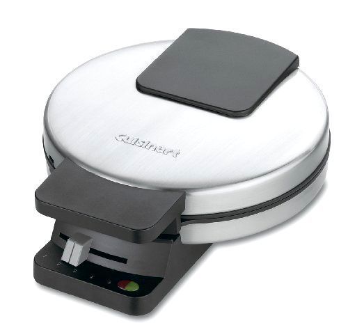 Cuisinart round waffle maker classic nonstick 120v brushed stainless steel new for sale