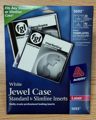 Avery 5693 White Jewel Case Standard &amp; Slimline Inserts