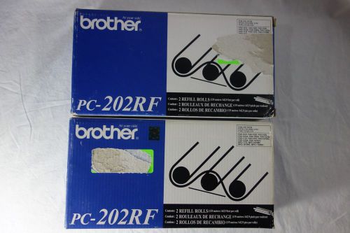 Lot of 2 New OEM Brother PC-202RF 2 Pack Boxes of Fax Refill Rolls 4 Total