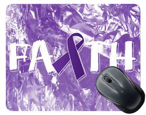 Leiomyosarcoma cancer awareness faith ribbon square mouse pad for sale