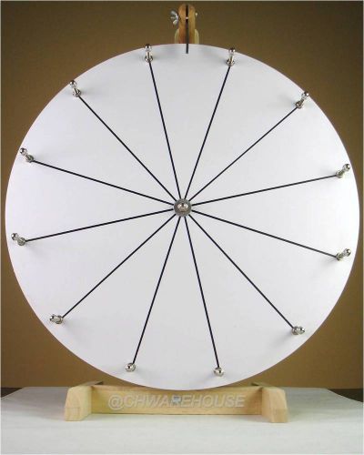 20&#034;ydl® tabletop white dry erase fortune prize wheel 12slots wood stand spinning for sale