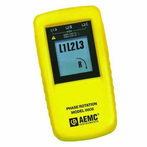 AEMC 6608 Phase Rotation Meter, 850V Voltage, 15 to 400Hz Frequency