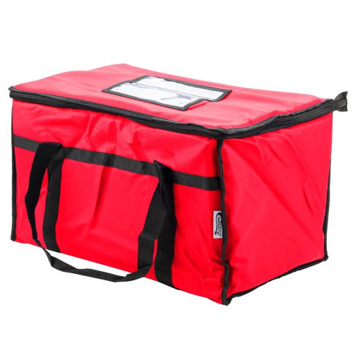 Red industrial nylon insulated food delivery bag chafer pan carrier + $10 rebate for sale