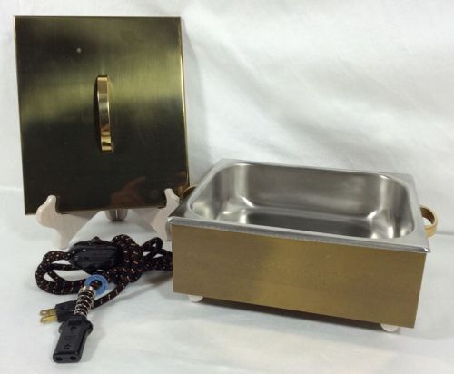 Vintage EAGLE SOLID BRASS Stainless Countertop Food Warmer 10A - 125 V  Made USA