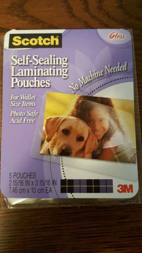 Scotch Self-Sealing Laminating Pouches, Gloss Finish, 2.5 Inches x 3.5 Inches, 5