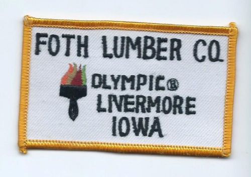 FOX Lumber Co Livermore IA employee patch Olympic brand paints 2-1/8 X 3-1/2