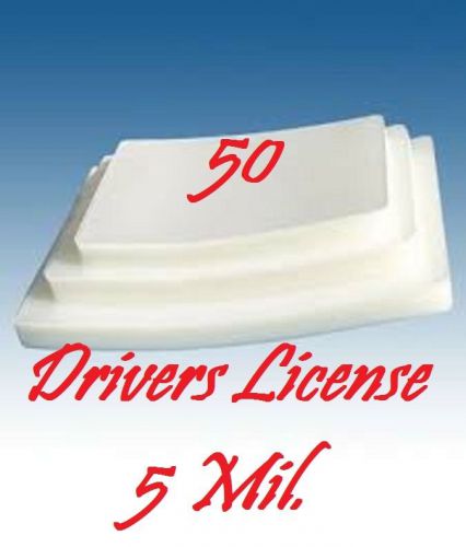 5 MIL Drivers License Laminating Laminator Pouch Sheets, 2-3/8 x 3-5/8  50 PK