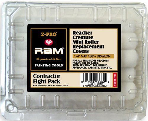 Premier paint roller 6-1/2x1/4&#034; 8/pk white woven mini roller for sale