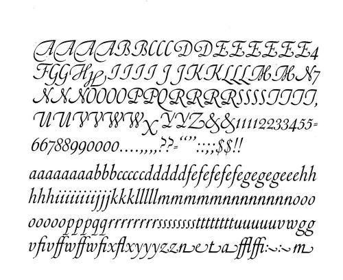New Letterpress Type - 36pt. Artscript