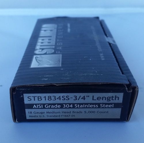 3/4&#034;18 Gauge Stainless Steel Brads for all 18 Gauge Nail guns 5000/Box