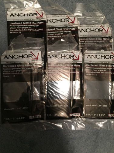 Lot of (6) anchor brand glass filter plates- shade #12- electrical arc welding for sale