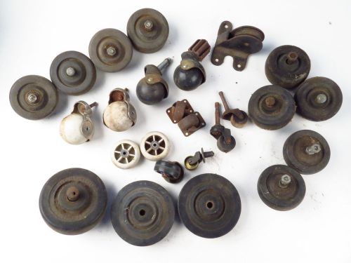 Vintage Metal Rubber Wheel Furniture Salvage Iron Swivel Caster Industrial Lot