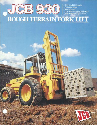 Fork Lift Truck Brochure - JCB - 930 - Rough Terrain - c1988 (LT270)