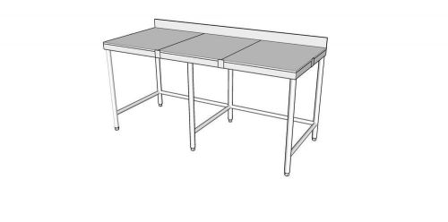 24x48 s/s work table w/ shelf, 4&#034; bsplash &amp; 3/4&#034; poly top - ct-pb24-3 for sale