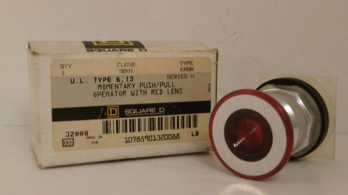 SQUARE D MOMENTARY PUSH/PULL OPERATOR W/RED LENS 9001 KR8R *NEW SURPLUS IN BOX*