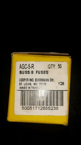 NEW IN BOX LOT OF (10)  (5) PACK BUSS AGC-5-R 5A 250V CL AGC Fuse  NEW