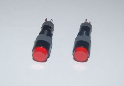 5pcs 10mm red  light  round led illuminated pilot lamp 220v ac 2 pins for sale