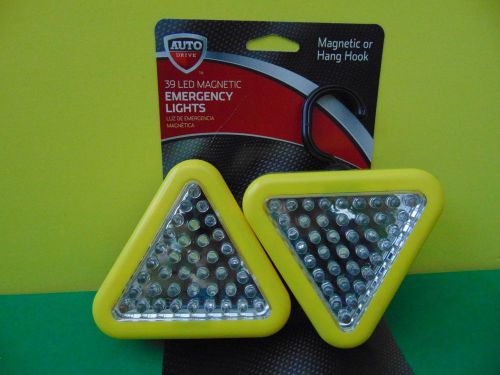 2 New Auto Drive 39 LED Magnetic or Hook Emergency Lights 96645W