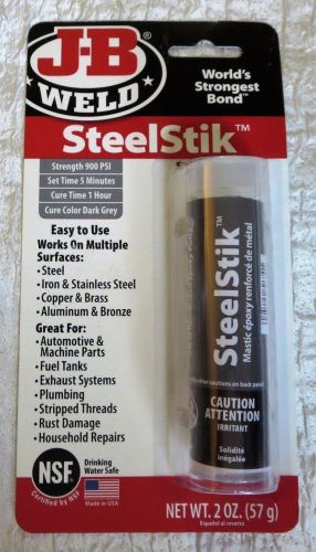 J-b weld 8267 steelstik steel reinforced epoxy putty stick - 2 oz free shipping for sale