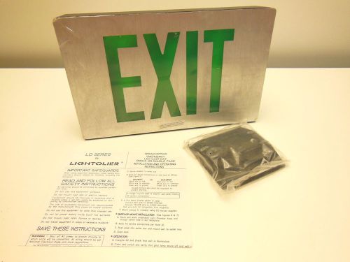 Lightolier ld series 120/277 vac emergency led cast exit sign double face ldn2ga for sale