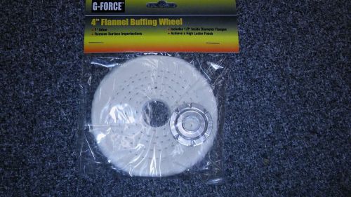 NEW 4&#034; FLANNEL BUFFING WHEEL W/ 1&#034; ARBOR AND A 1/2&#034; INSIDE DIAMETER FLANGES