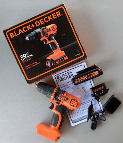 NEW Black and Decker LDX120 20V Cordless Drill With Battery and Charger