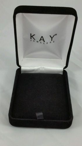 Empty Small Kays Jewelry Box 3 1/4&#034; x 2 3/4 Black Velvet