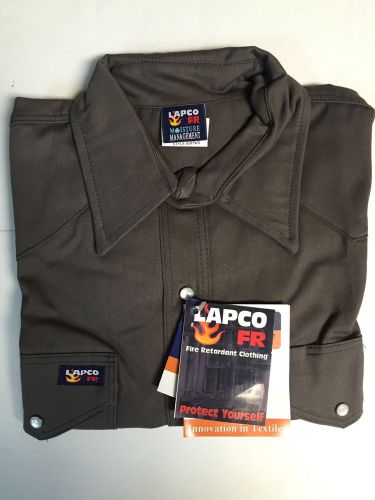 Lapco 7oz Flame Retardant Gray Work Shirt Large