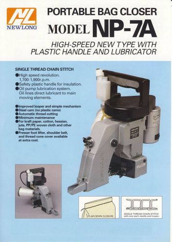Newlong np7 portable bag closer sewing closing np-7a new for sale