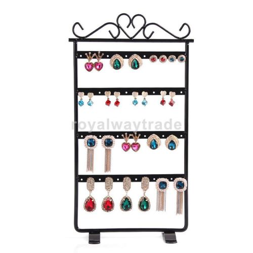 48-hole metal earrings ear studs jewelry display stand rack holder black for sale