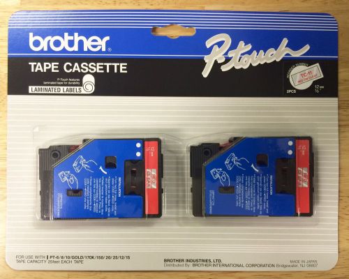 Brother TC-11 / P-touch Tape Red on Clear Print