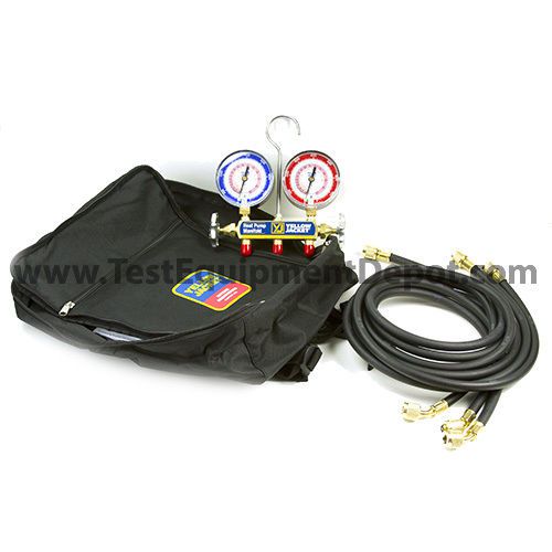 Yellow Jacket 42040 Heat Pump Manifold w/60 Black Plus II 1/4&#034; Hoses