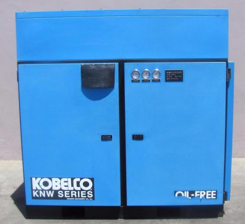 Kobelco knw rotary screw air compressor oil free 50hp 460v medical atlas copco for sale
