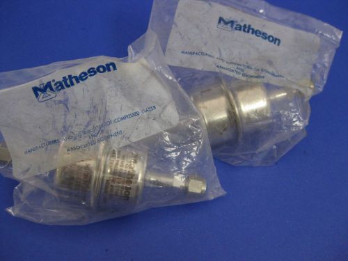 Matheson inline gas filter 6190-t4ff, 1/4&#034; tube fitting, 250 psig, lot of 2 for sale