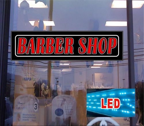 Led light box sign- barber shop 46&#034;x12&#034; neon/banner altern, window sign for sale