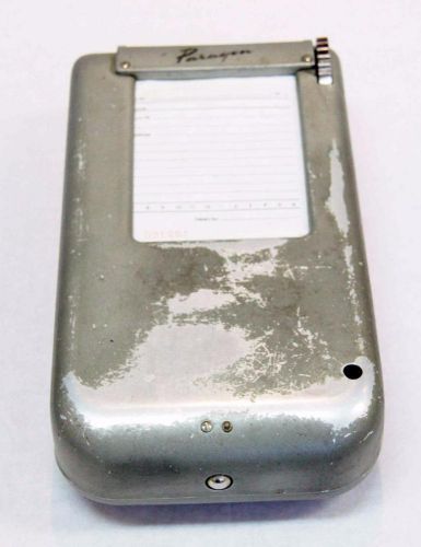 Vintage paragon portable hand register + paper invoice/receipt roll england#7949 for sale