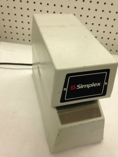 Simplex 1605-9001 Time Clock Date Stamp with Key - Works!