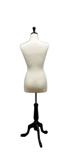 35&#034; 25&#034; 35&#034; White Female Mannequin Dress Form Fully Pinnable On Black Tripod ...