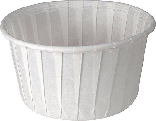 Sold individually solo 5.5 oz treated paper souffle portion cups for measuring, for sale