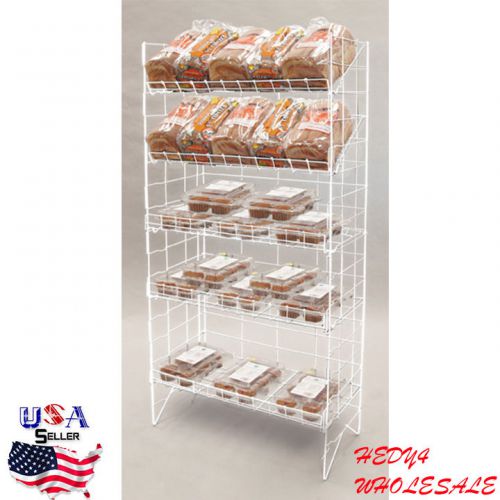 NEW 5-Tier Adjustable Wire Shelf Retail Product Display Rack White WHOLESALE