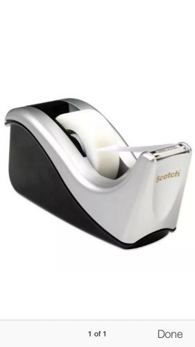 Desktop Tape Dispenser Silvertech Two Tone Reliable C60-ST Weighted Non Skid