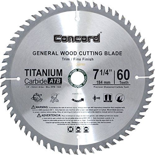 Concord Blades WCB0725T060HP 7-1/4-Inch 60 Teeth TCT General Purpose Hard &amp; Soft