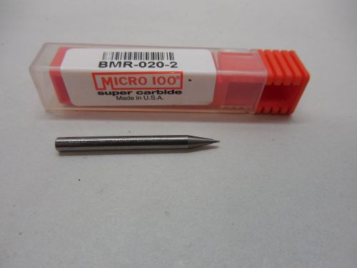 Micro 100 bmr-020-2 super carbide ball end mill new machinist toolmaker for sale