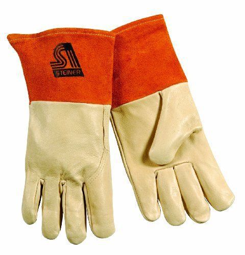 Steiner P210L MIG/TIG Gloves, Grain Pigskin, Unlined, 4-Inch Cuff, Large