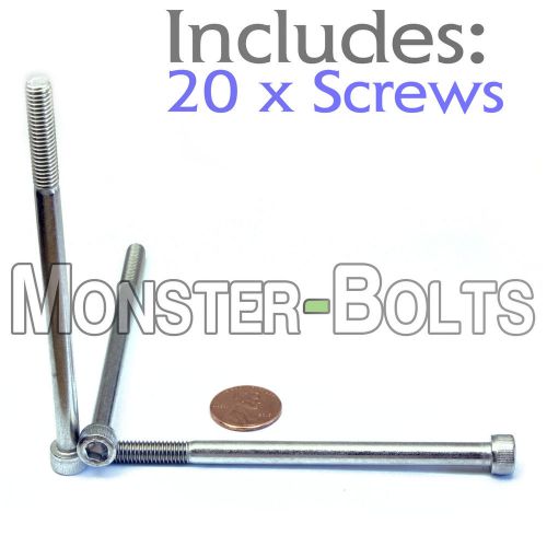 M6 x 100mm – Qty 20 – DIN 912 SOCKET HEAD Cap Screws - Stainless Steel A2 / 18-8