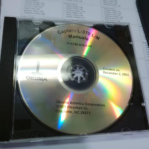 Okuma captain l370 l/m manuals in cd form :p-k780-019-e-04 or 4 copy make offer for sale