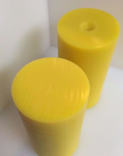 Uhmw virgin yellow plastic rod 2 1/2 diameter x 4 3/4&#034; long 2 pcs free shipping for sale