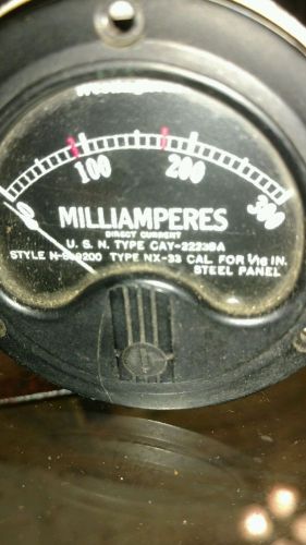 WWII panel meter gauge westinghouse milliamperes dc 0-300 radio militaty