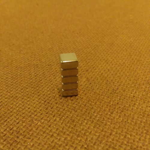 5 N45 Neodymium 1/4 x 1/4 x 1/8 inches Block/Bar Magnet.