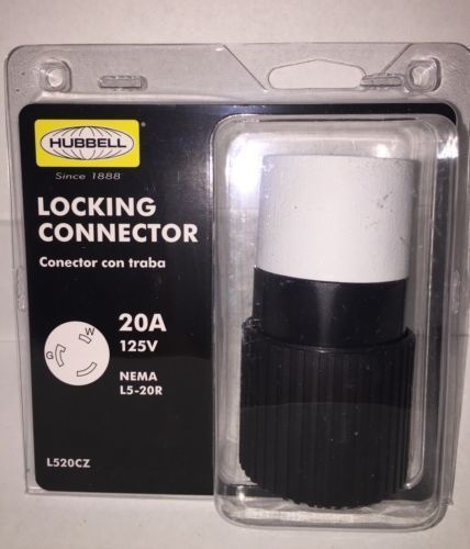 Hubbell locking connector 20a 125v nema l5-20r model # l520cz for sale